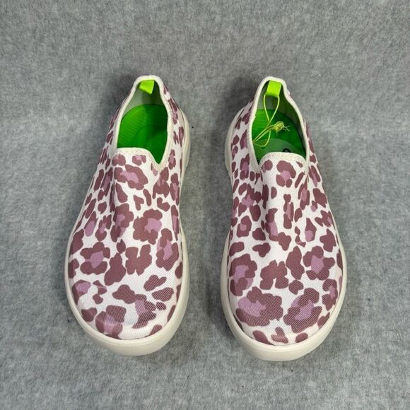 Oofos Oomg Eezee Low Womens Shoes Size 5 Pink Leopard Slip On Sneakers - used - Picture 5 of 13